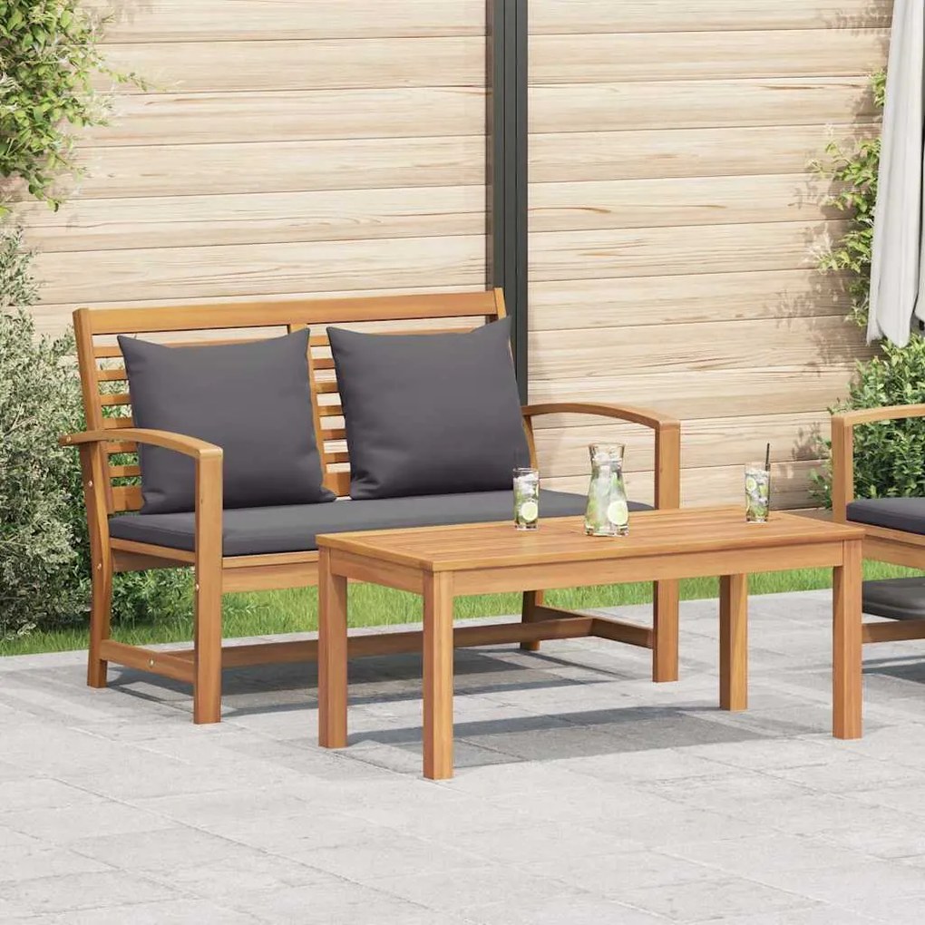 vidaXL Bancă de grădină natural 110 x 64 x 76.5 cm Lemn masiv de tec