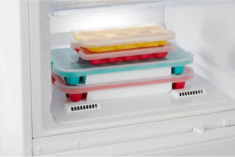 Forma cuburi de gheata cu capac Lekue 1009042, 22 x 11 x 2,3 cm, 11 delfini, -40 +60 °C, Albastru