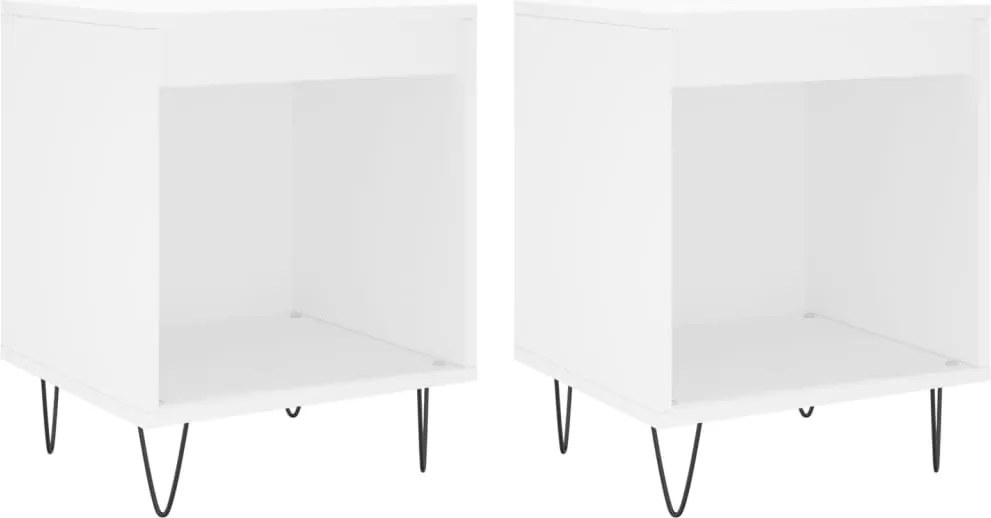 vidaXL Noptiere, 2 buc., alb, 40x35x50 cm, lemn compozit