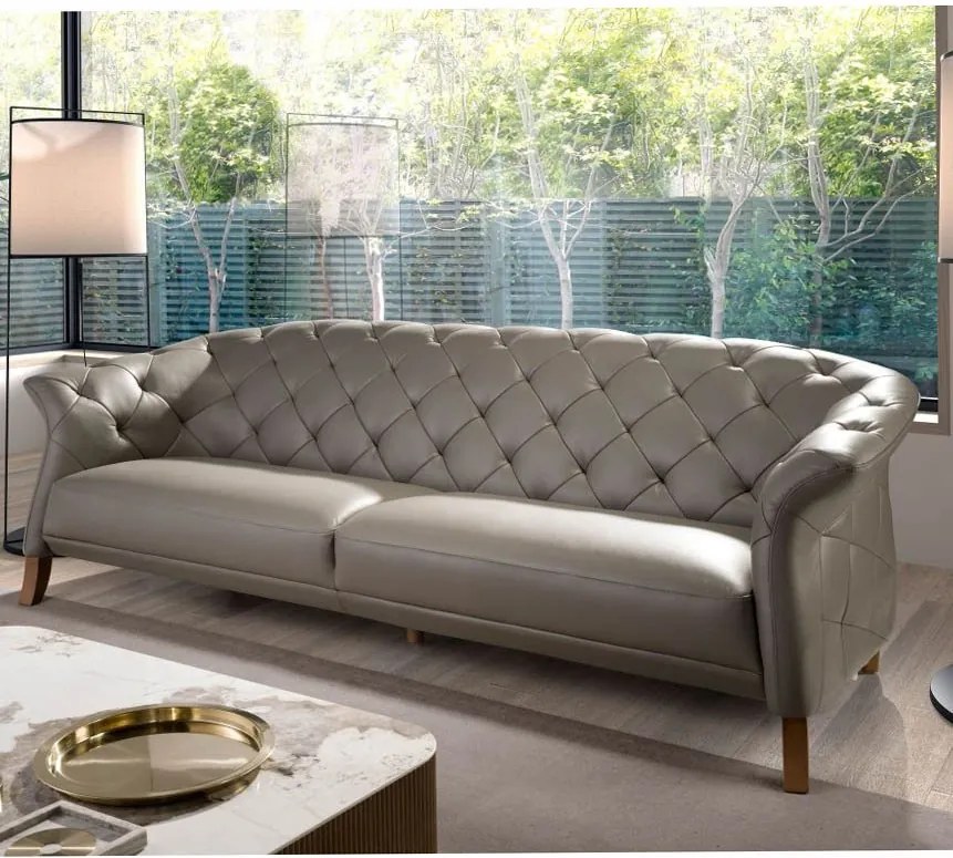 Canapea 3 locuri design LUX Chester Grey Leather
