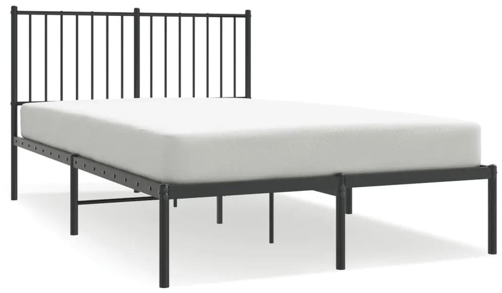 350862 vidaXL Cadru de pat metalic cu tăblie, negru, 120x200 cm