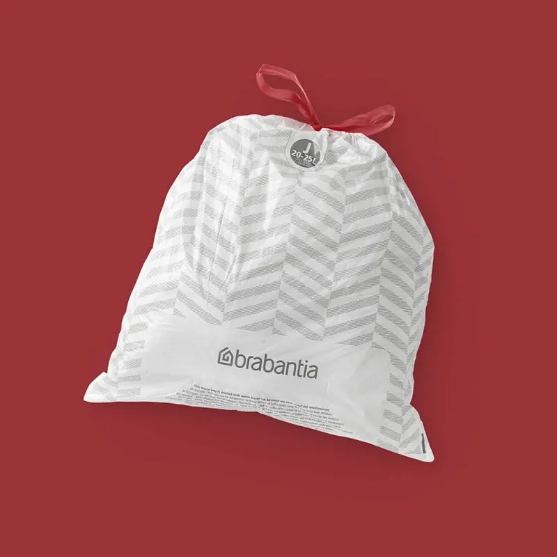 Saci de gunoi Brabantia PerfectFit Sort&Go/Bo 1005586, Dimensiune J, 20-25 L, 10 buc, Alb