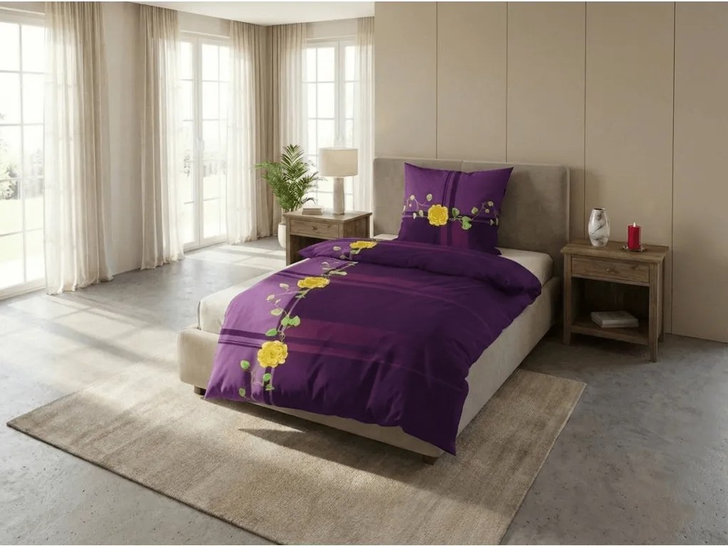 Lenjerie de pat din bumbac RENARA mov Dimensiune lenjerie de pat: 70 x 90 cm | 140 x 200 cm