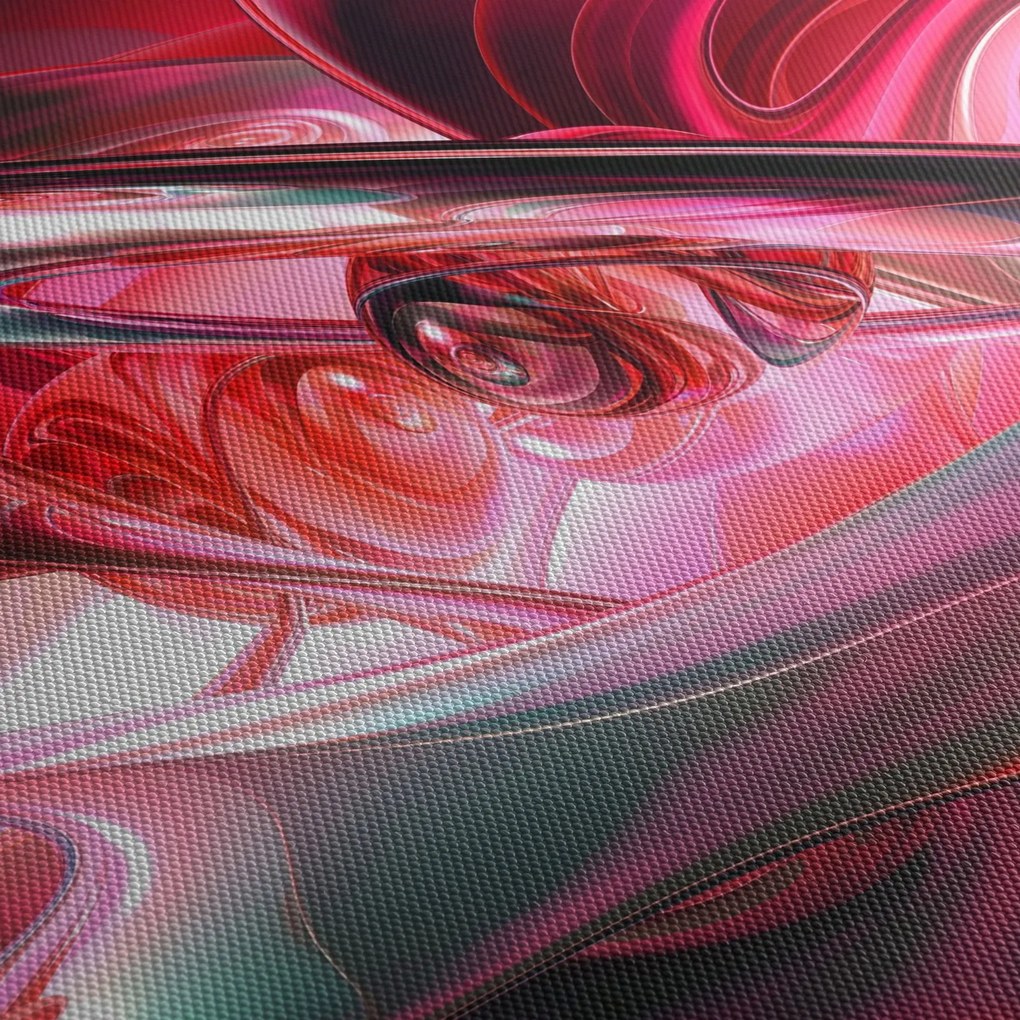 Tabloul fractalilor în roșu (120x50 cm)
