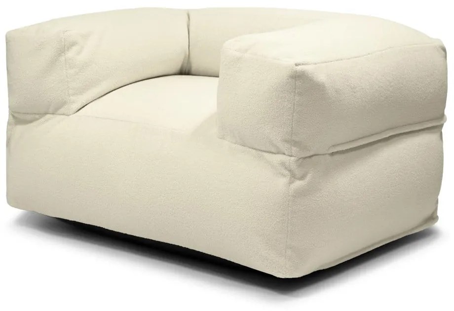 Fotoliu bean bag crem cu tapițerie din țesătură bouclé MooG – SLOWDOWN