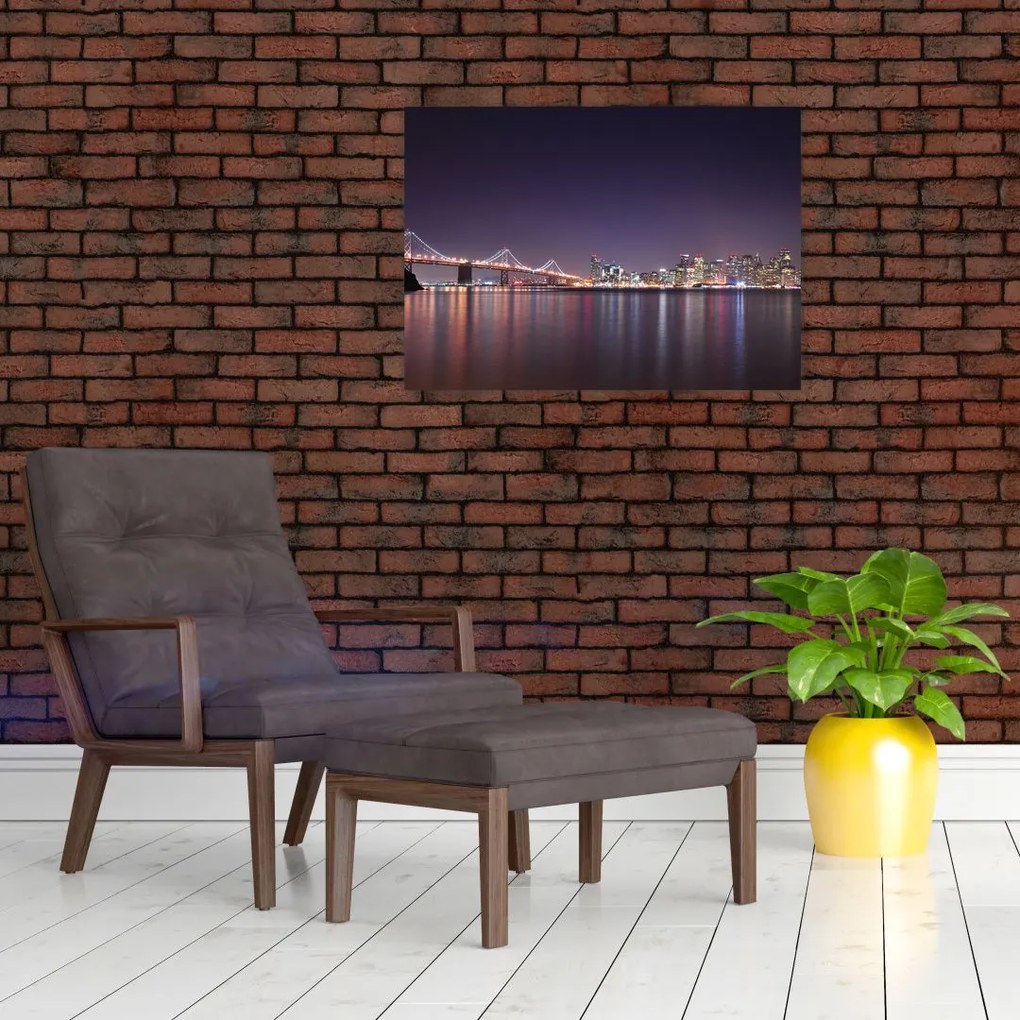 Tablou pe sticlă cu privirea spre San Francisco, California (70x50 cm)