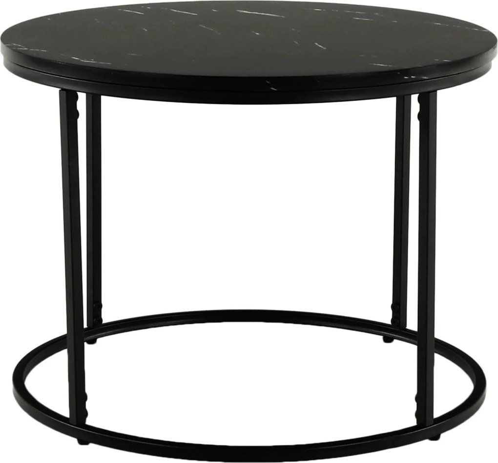 Masuta de cafea GAGIN, negru cu efect de marmura, 60x60x45 cm