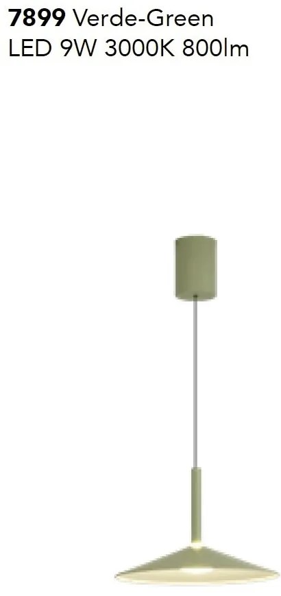 Lustra/Pendul LED reglabil CALICE verde 9W