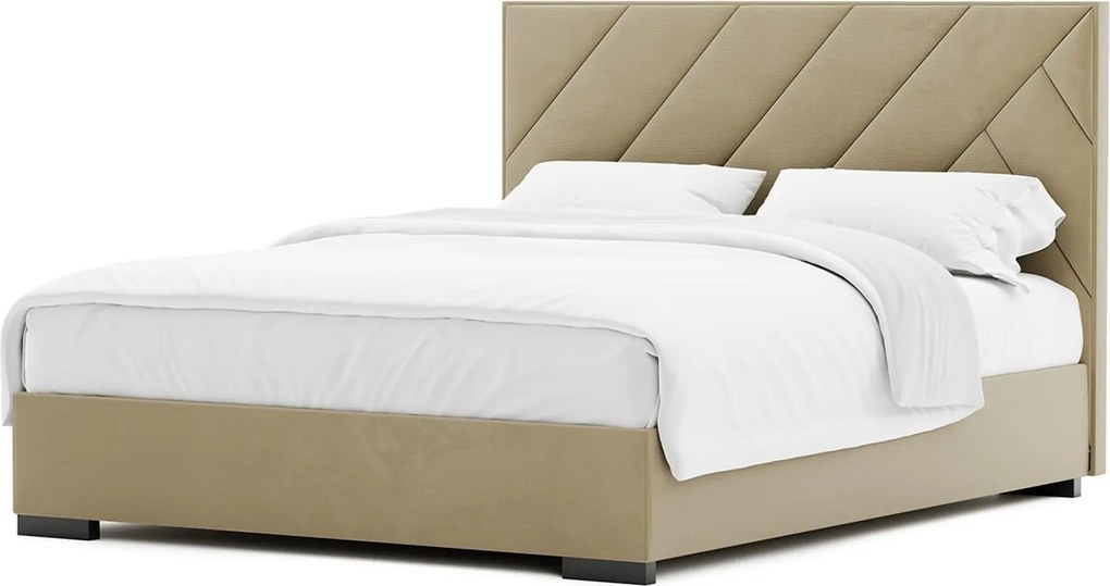 Pat Boston Tapitat cu Saltea 120/140/160/180x200cm - 120x200