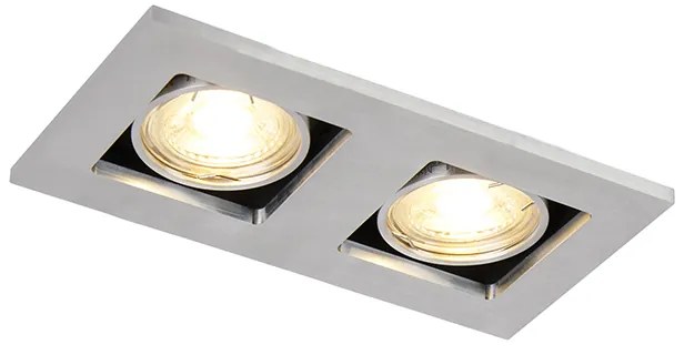 Spot integrat din oțel dreptunghiular cu 2 lumini - Qure