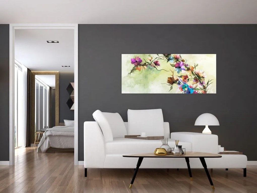 Tablou - Pictua cu flori (120x50 cm)
