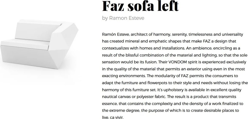 Canapea modulara FAZ Modul Stanga