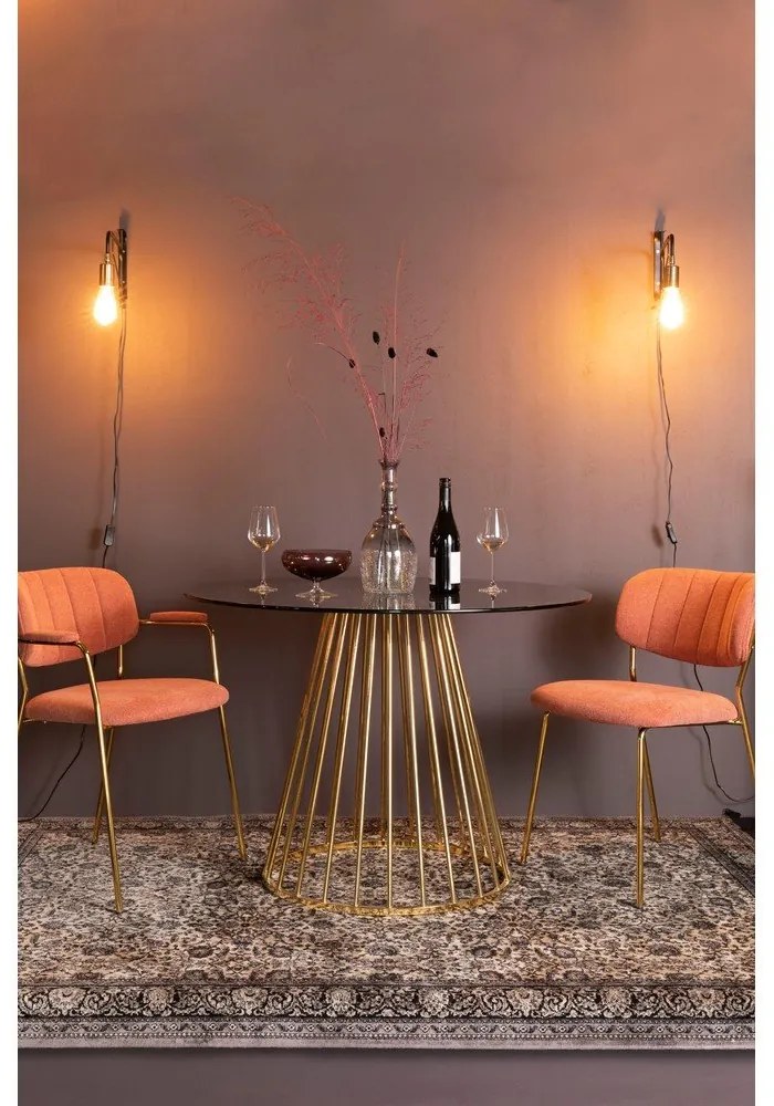 Masă de dining rotundă cu blat din sticlă ø 104 cm Floris – White Label