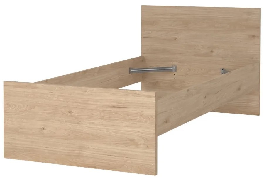 Pat în culoare naturală cu aspect de lemn de stejar 90x190 cm Naia – Tvilum