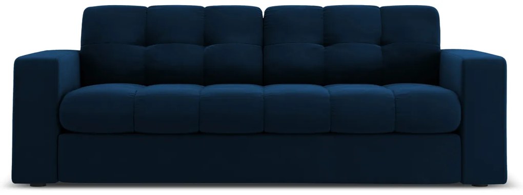 Canapea Justin cu 2 locuri si tapiterie din catifea, albastru royal