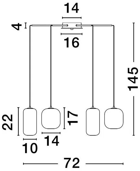 Lustra cu 6 pendule LED design modern AELIA