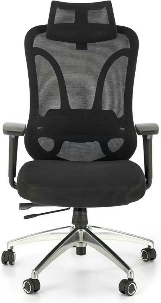 Scaun birou GILBERTO, negru/crom, stofa clasica/metal, 70x64x121/129 c