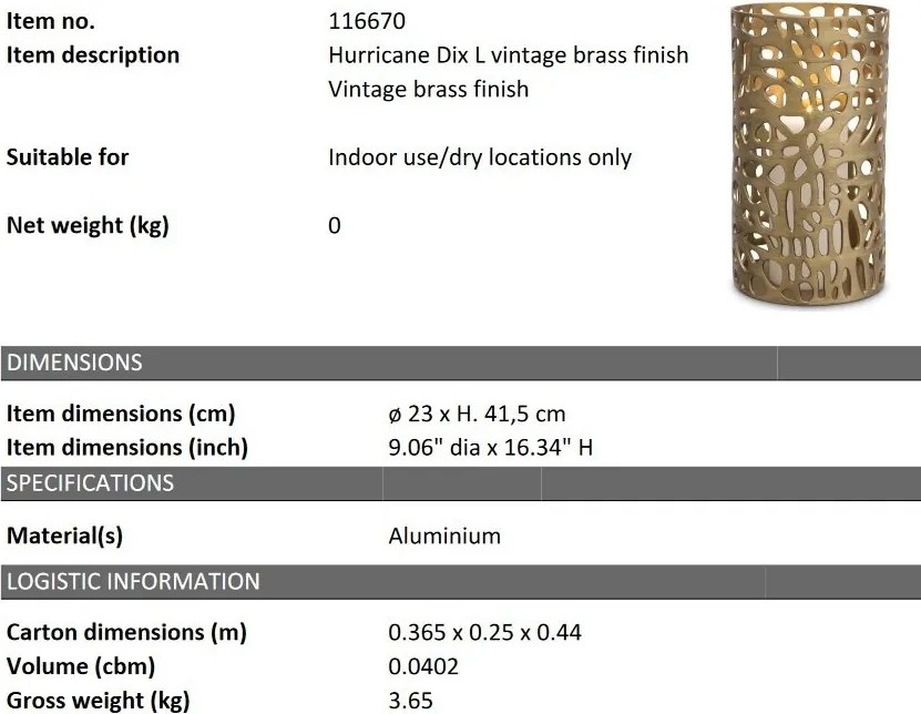 Suport lumanare design LUX Dix L