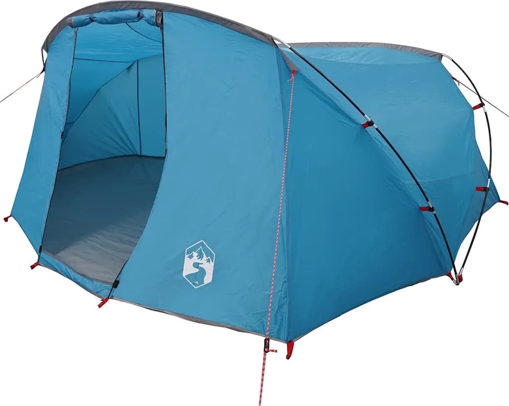 vidaXL Cort tunel pentru 4 persoane Albastru și Gri 318 x 275 x 140 cm