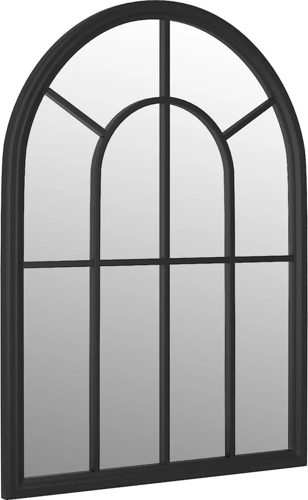 vidaXL Oglindă de grădină, negru, 60x45 cm, fier, pentru uz exterior
