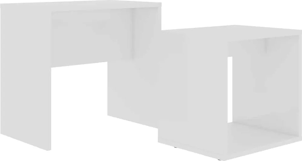 vidaXL Set măsuțe de cafea, alb, 48x30x45 cm, lemn prelucrat