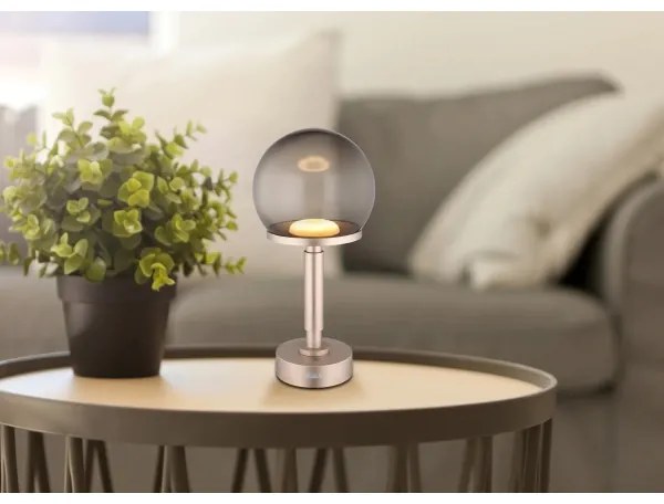 Lampă LED tactilă reîncărcabilă de masă Globo 21034CH HAKU LED/2,5W/5V 2700/4000/6500K roz-auriu