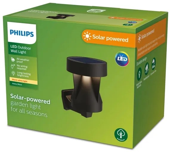 Philips AVERY LED 1,8W 3,7V 2700K IP44 lampă solară de perete