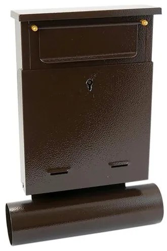 Cutie postala, cu loc pentru ziar, maro, format B6, 23x6.5x33.5 cm, Damech