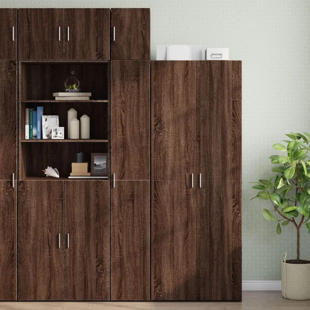 vidaXL Dulap depozitare slim stejar maro 30x42,5x225 cm lemn prelucrat
