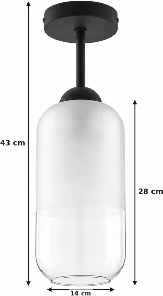BRILAGI - Lustră LED aplicată RETRO GLASS 1xE27/60W/230V Ø 14 cm negru/alb