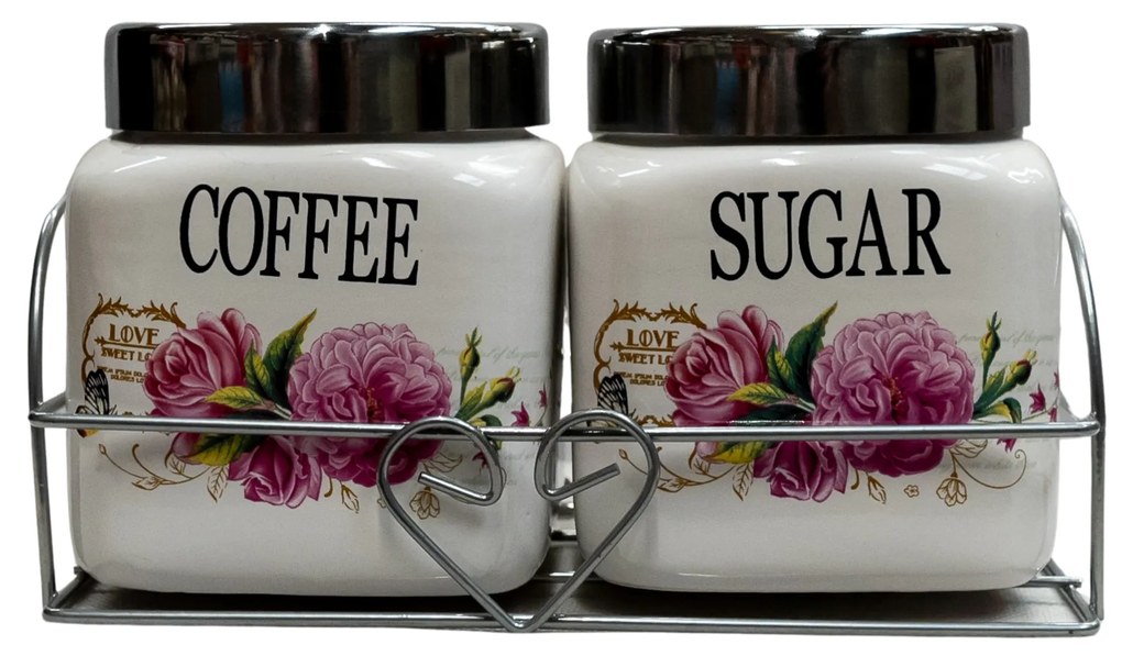 Dozatoare de cafea si Zahar cu suport