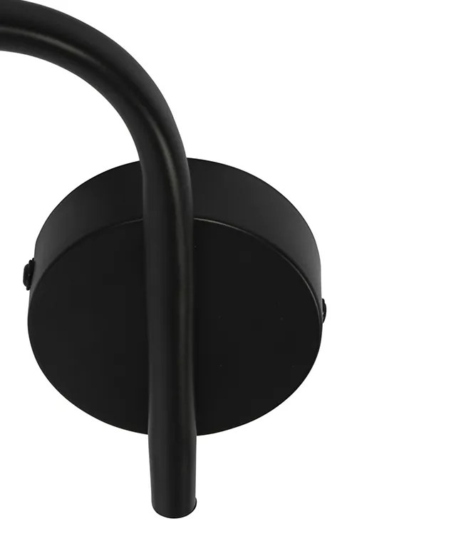 Plafoniera neagră 44,5 cm cu sticlă fumurie cu 3 lumini - Vidro