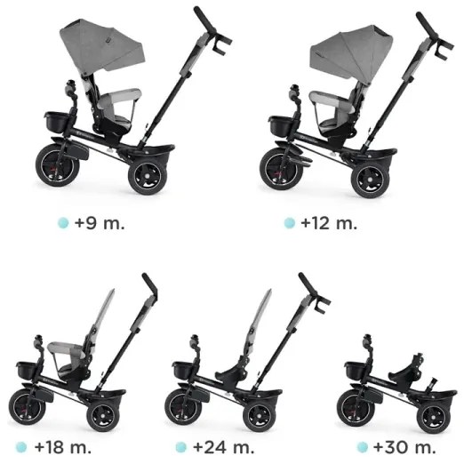 KINDERKRAFT select - Tricicletă 5în1 SPINSTEP pentru copii, gri