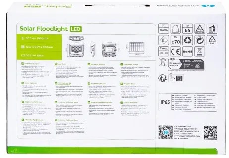 Proiector LED solar dimabil Aigostar LED/100W/3,4V IP65 + telecomandă