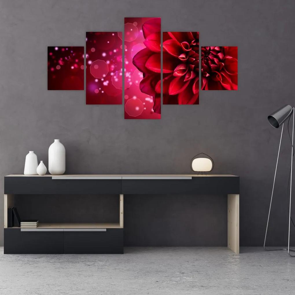 Tablou cu floare roșie (125x70 cm), în 40 de alte dimensiuni noi