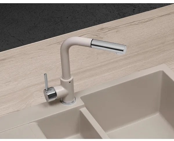 Concept BDG4527BE - Baterie pentru chiuvetă cu duș extractabil, 26,9 cm, granit/bej