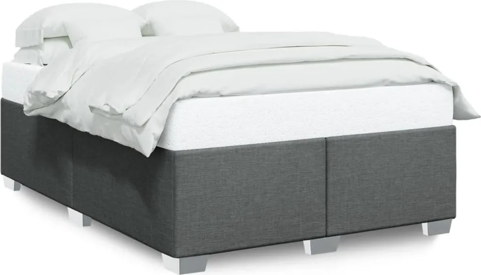 vidaXL Cadru de pat fără saltea, gri închis, 160x200 cm, textil