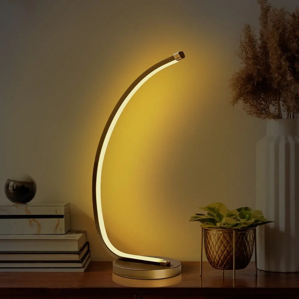 Veioză aurie LED (înălțime 43 cm) Bevel – Opviq lights