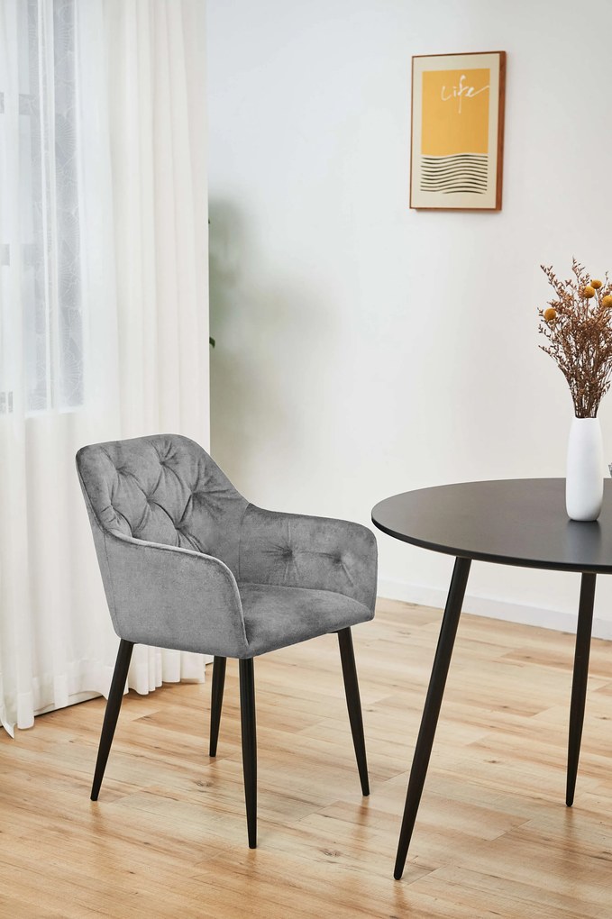 Set 2 scaune de sufragerie Satya (gri). 1071234