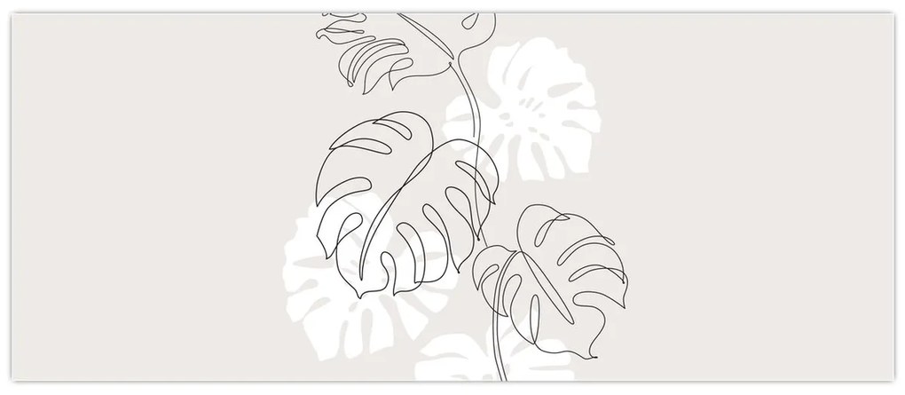 Tablou - Linia de artă monstera N⁰3 (120x50 cm)