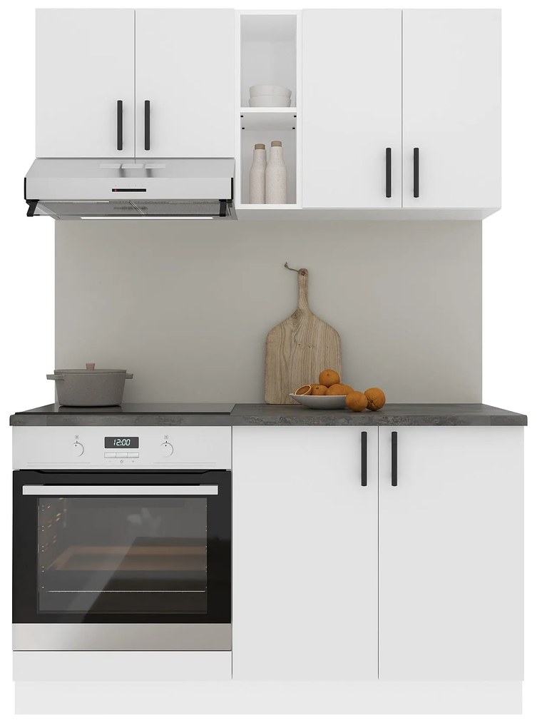 Set Bucatarie Karo V4, Alb, Blat Thermo 28 mm, L 140 cm