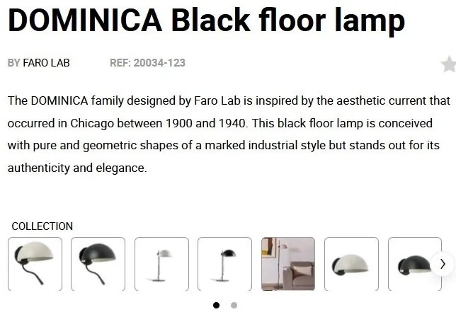 Lampadar/Lampa de podea metal stil industrial DOMINICA negru
