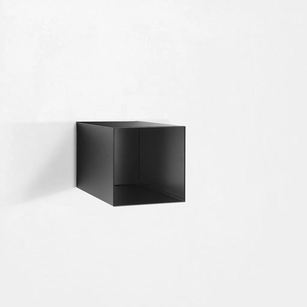 Raft de perete RIINO 2, Metal, Negru, 27.5x45x27.5 cm