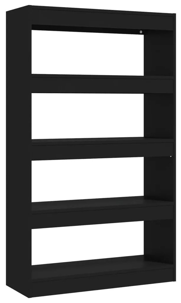 811710 vidaXL Bibliotecă/Separator cameră, negru, 80x30x135 cm, PAL