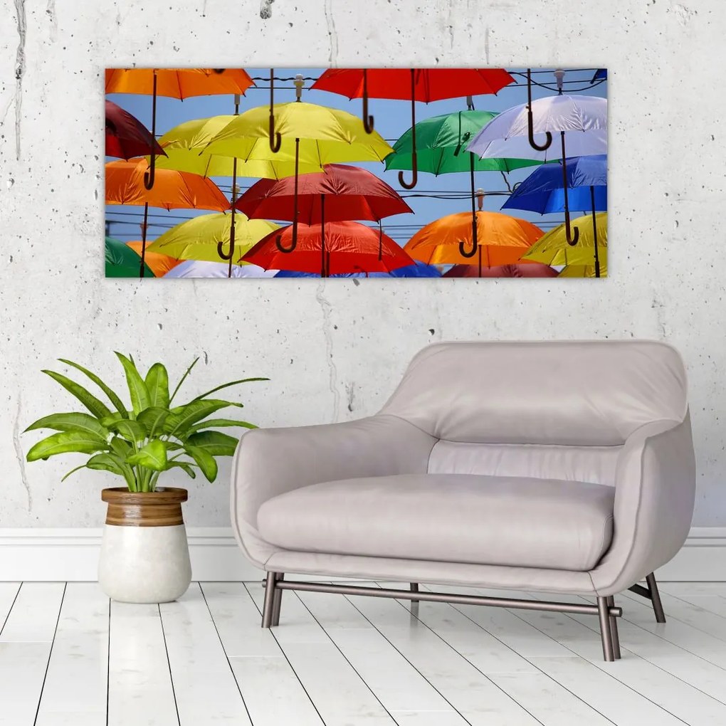 Tablou - Umbrele colorate (120x50 cm)