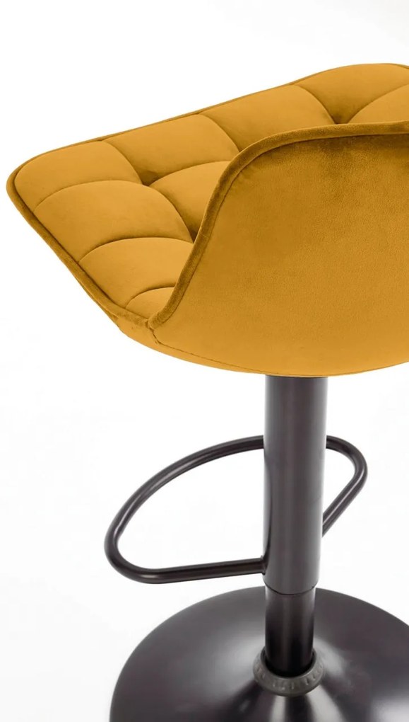 Scaun de bar H95 velvet mustariu