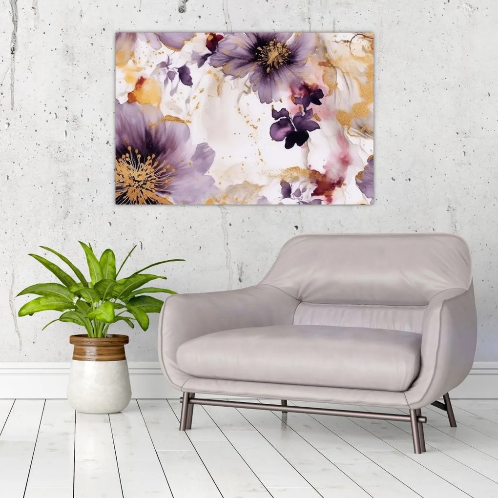 Tablou - Acuarelă flori (90x60 cm)