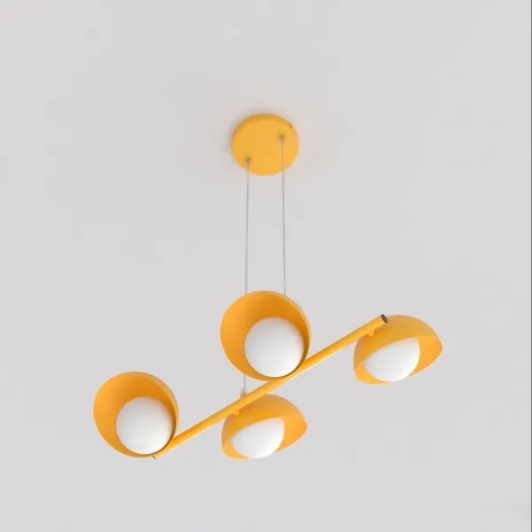 Candelabru suspendat pe cablu BOOM 4xG9/8W/230V, portocaliu