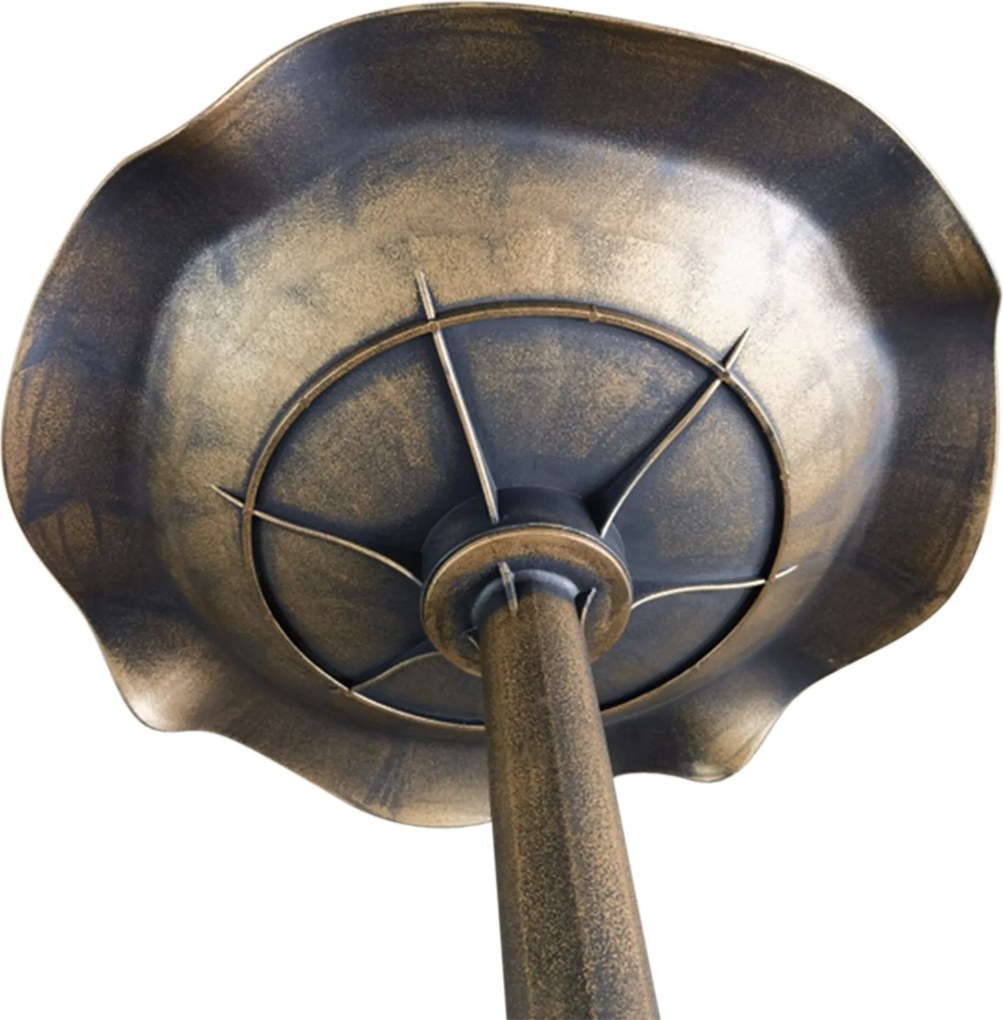 Outsunny Bain d'oiseaux Abreuvoir, mangeoire pour Oiseaux bassin forme frunză de lotus, dim. Ø 50 x 71H cm polipropilenă Bronz | Aosom Romania