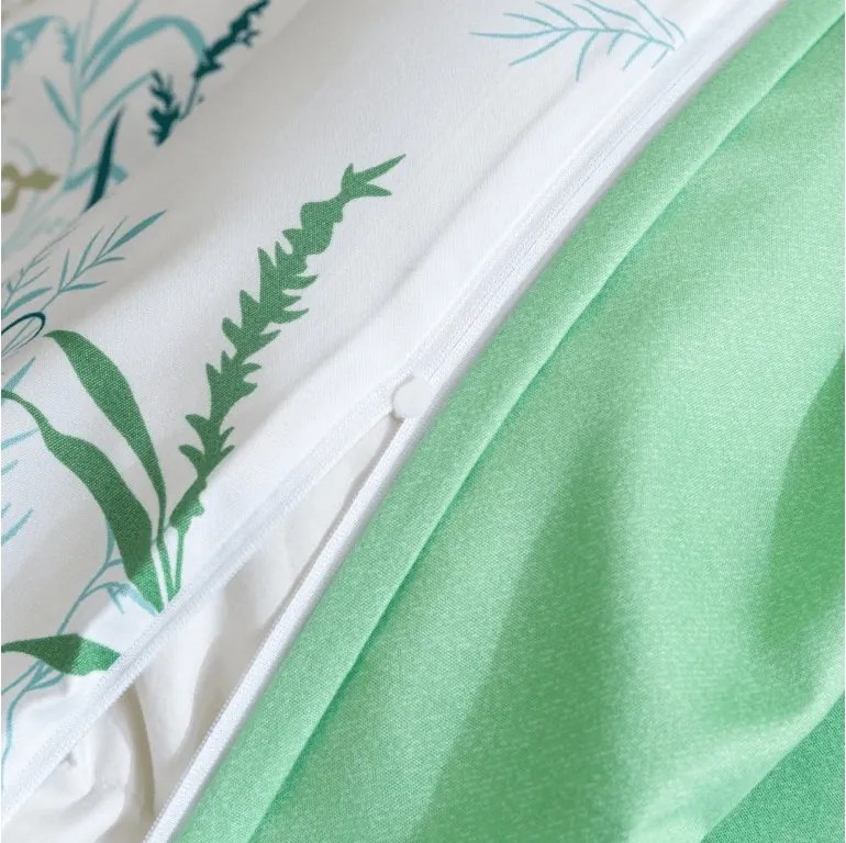 Lenjerie de pat din microfibra VERDELLE alb-verde Dimensiune lenjerie de pat: 2 buc 70 x 90 cm | 200 x 220 cm